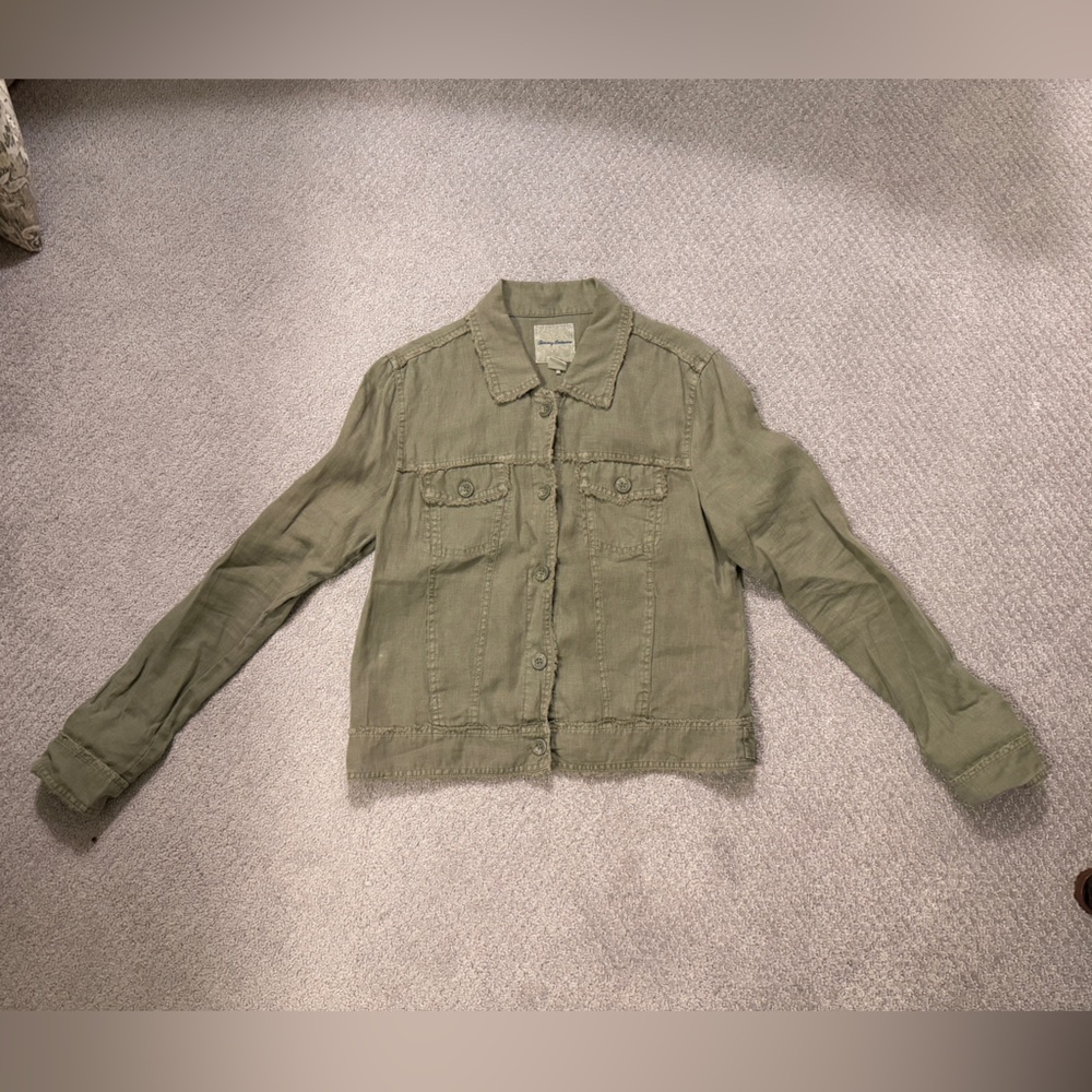 Tommy Bahama Olive Green Linen Jacket